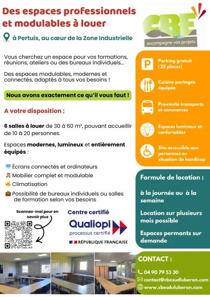 Location salles CBE Sud Luberon Val de Durance